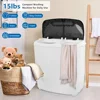 15LBS Portable Washing Machine, Electric Twin Tub Washer with Washer(9lbs) & Spiner(6lbs) & Pump Draining, for Home Camping Dorm 3