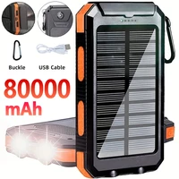 Banque d'énergie solaire 80000mAh, chargeur de batterie externe Portable, lumière forte LDE pour tous les Smartphones 1