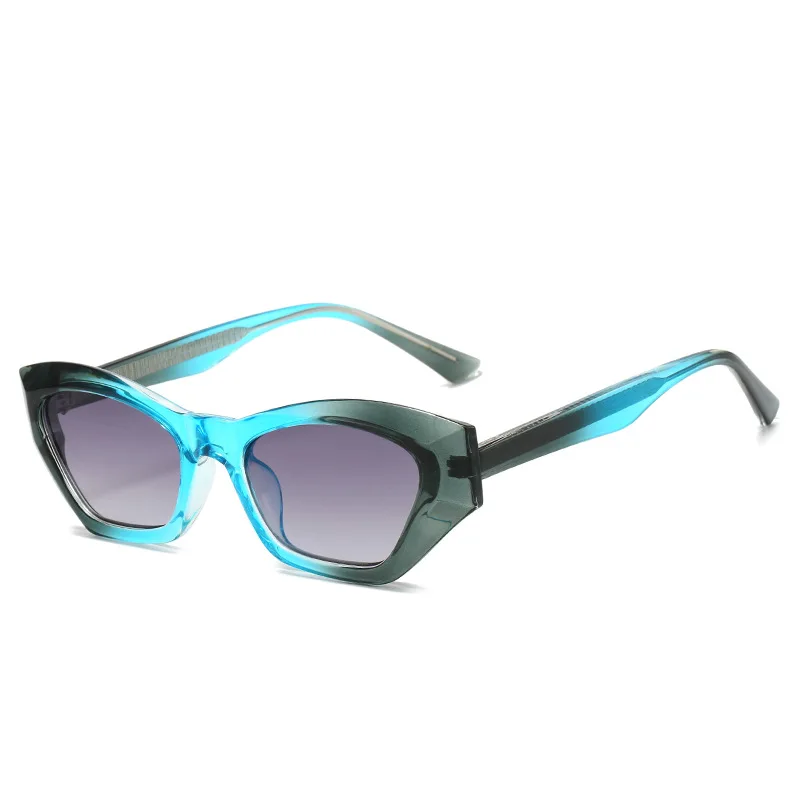 

New personality plate pin flat glasses two-color polygon sunglasses European and American fashion trend sunglasses
