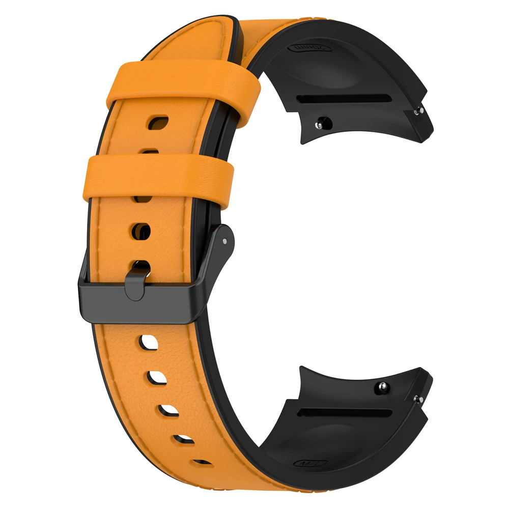 Elegant Leather and Silicone Watch Strap - Premium Replacement Band Bracelet Belt
