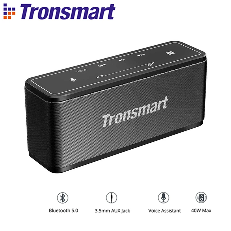 Tronsmart-Mega Altavoz Bluetooth, reproductor de música portátil con Control táctil, asistente de voz, NFC,MicroSD, 40W