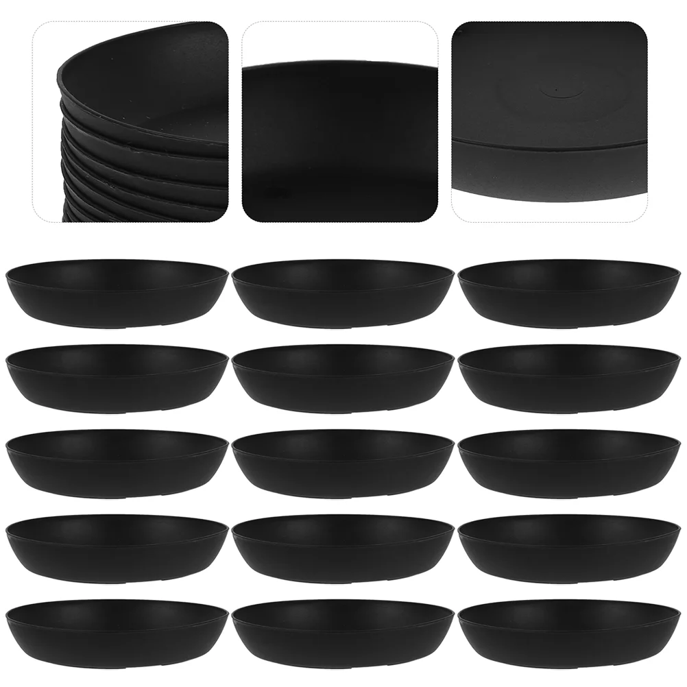

20 Pcs Round Seedling Tray (black) 20pcs Plant Planter Plastic Flower Pot Trays