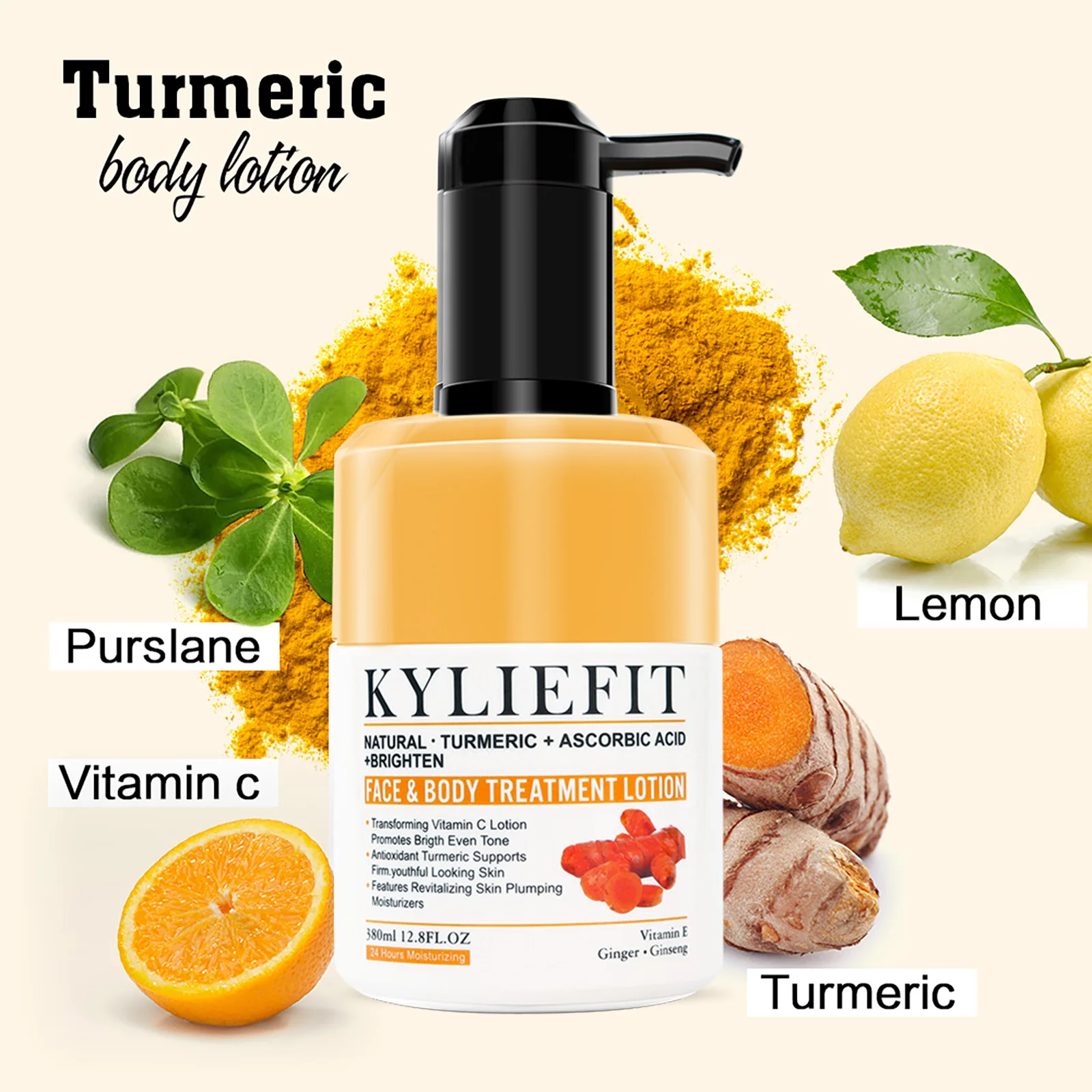 Turmeric Body Cream for Face & Body - All Natural Skin Brightening Lotion - Cleanses Skin, Evens Tone, Sun Damage, & Age Spots 3