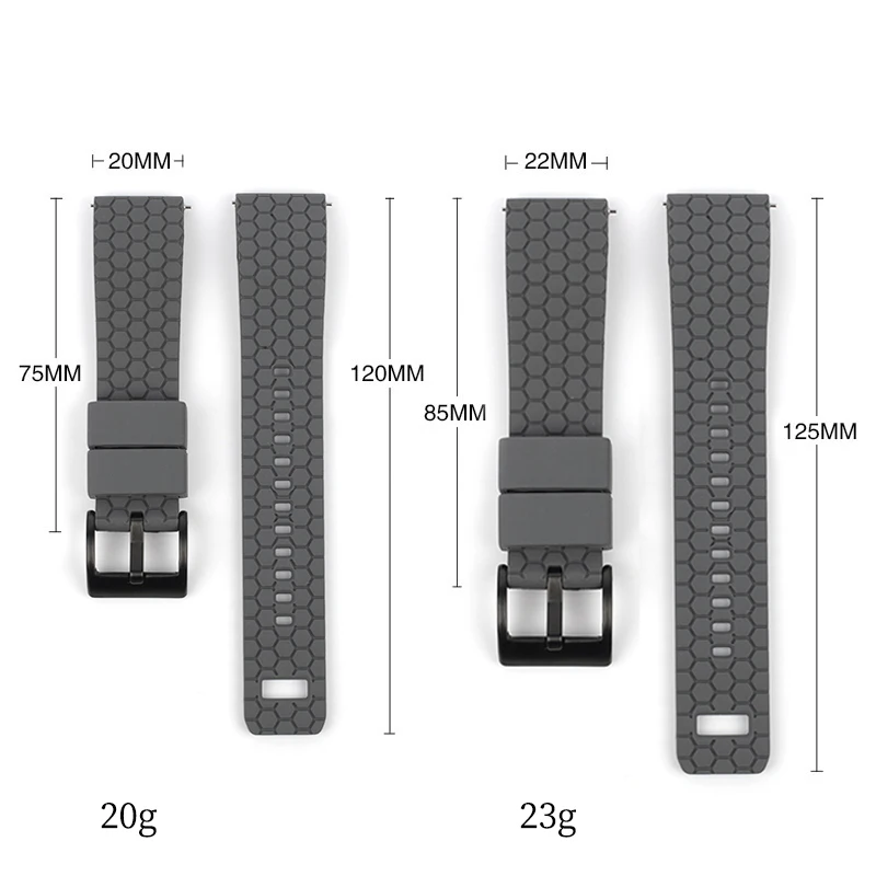 Honeycomb Texture Soft Silicone Watch Band 20mm 22mm Fashion Women Men Sport Watch Strap Replacement Watchband Bracelet