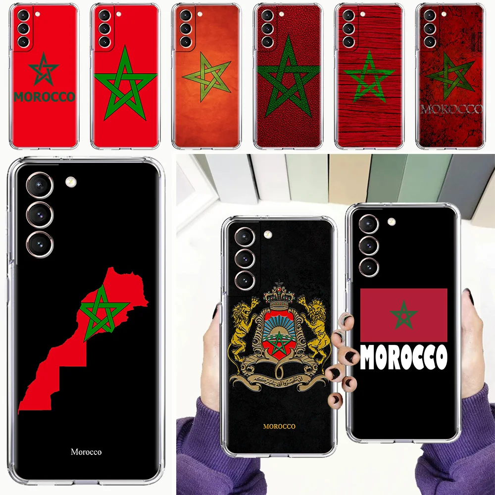 Morocco Flag Soccer Design Soft Clear Phone Case