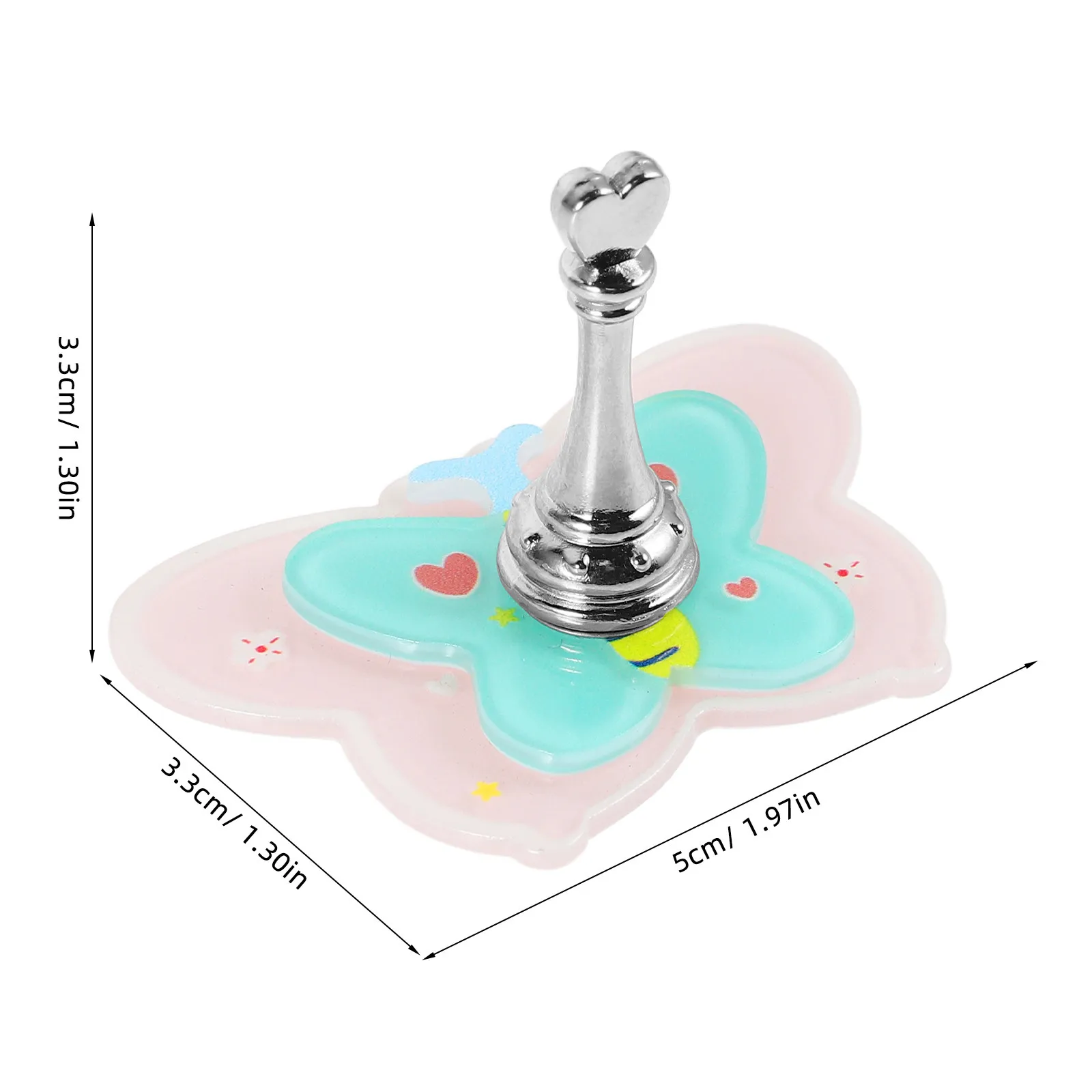 이중 아크릴 네일 아트 스탠드 3D 나비 모양 홀더 휴대용 살롱 네일 디스플레이 액세서리 (매니큐어용)
