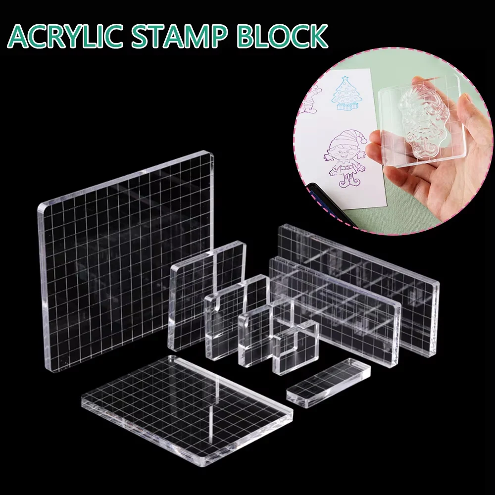 Clear Acrylic Stamp Block 9 Sizes For DIY Crafts Card Making Decorations Scrapbooking Handmakes Use with Acrylic Stamps Tools