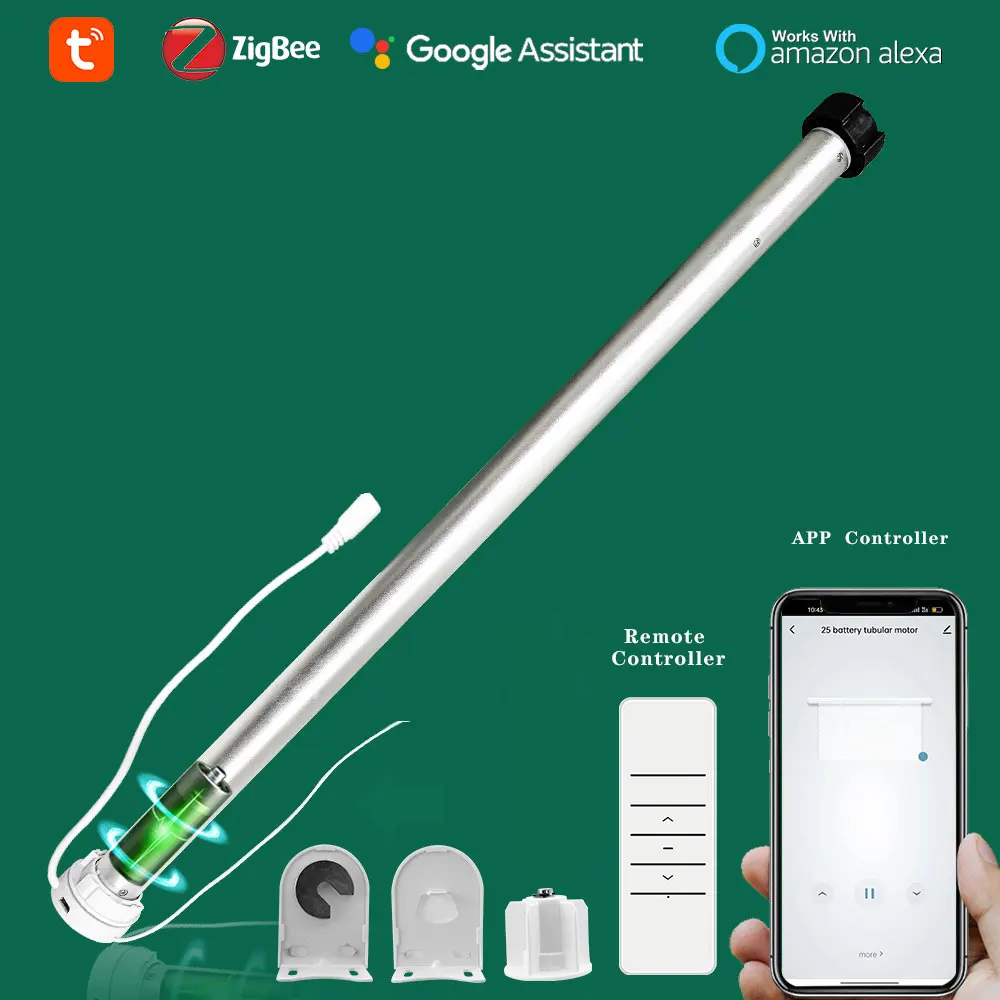 Tuya Zigbee Batteria Tende Intelligenti Tende A Rullo Motore Cablate Gratis Per 38Mm Tube Blockout Solar Window Shades Motore App Alexa
