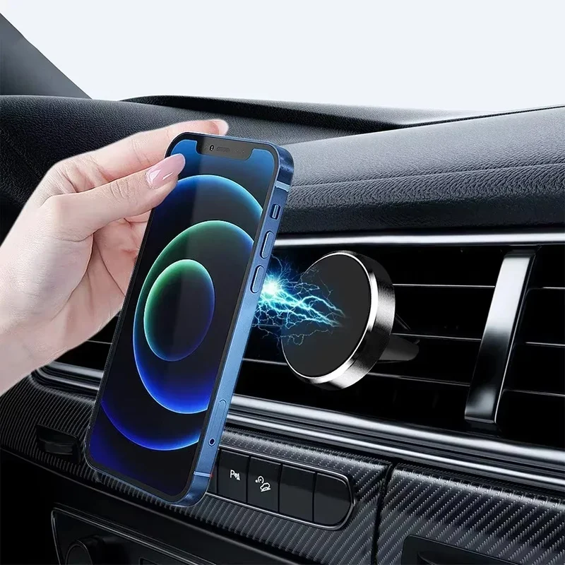 Sleek Universal Magnetic Car Phone Holder - Air Vent Mount & GPS Navigation Stand