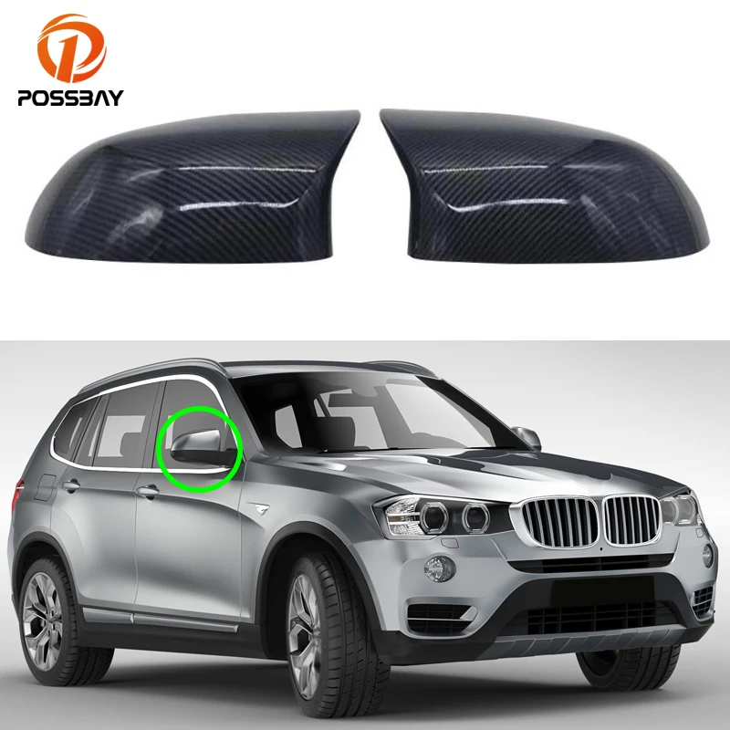 

Car Side Door Rearview Mirror Cover Rear View Carbon Fiber Look Cap for BMW X3 F25 X4 F26 X5 F15 X6 F16 2014 2015 2016 2017 2018