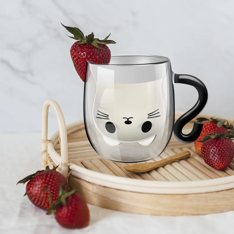 Di lusso in vetro borosilicato di alta tazza per la colazione a strato singolo t