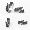 Angel Wings Stainless Steel Mens Womens Rings Punk Trendy Cool for Couple Girl Boyfriend Biker Jewelry Creativity Gift Wholesale 6