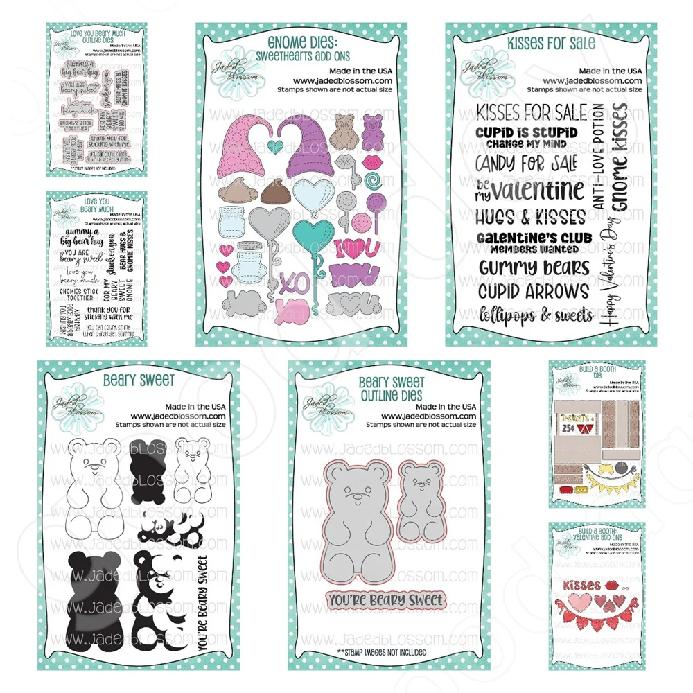 

Valentine's Day Gnome Add Ons Cutting Dies and Stamps Scrapbook Diary Decoration Embossing Template Diy Card Handmade 2023 New