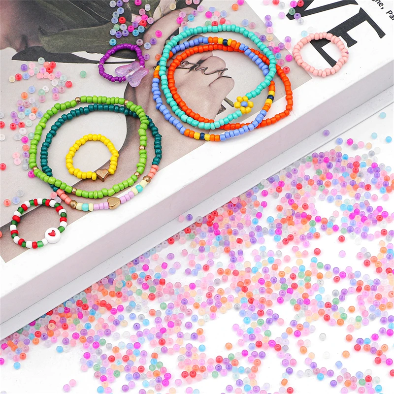 Rainbow Seed Bead V2 4mm Bracelet