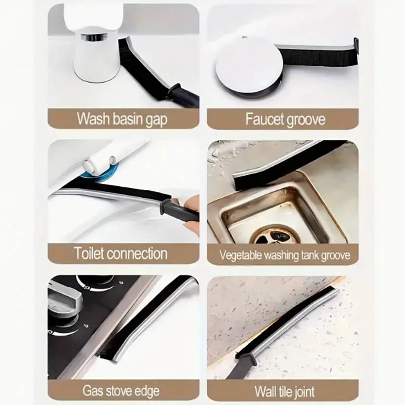 Hard-Bristled Crevice Cleaning Brush Grout Cleaner Scrub Brush Deep Tile Joints Crevice Gap Cleaning Tools Accessories 4pc