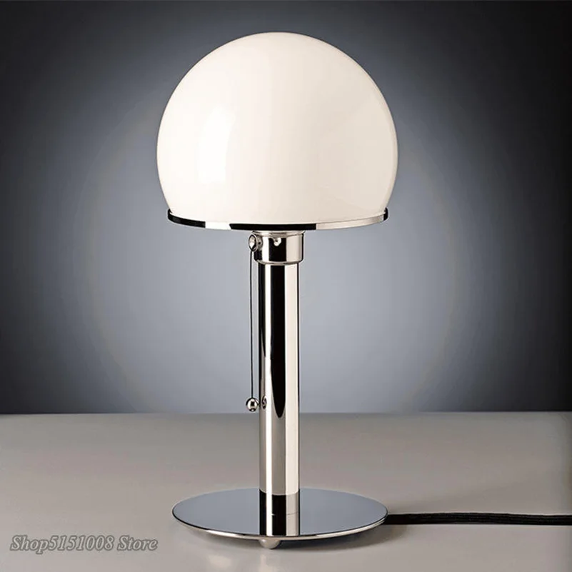 Nordic Bedroom Living Room Coffee Study Table Decoration Lamps Retro Milk White Glass Lampshade Indoor Desk Lighting Fixture