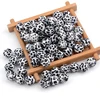 LOFCA 10pcs Leopard Hexagon  Silicone Loose Beads Teething Beads DIY Chewable Teething Beads BPA Free Baby Teethers 5