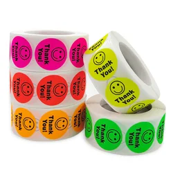 UU Gift 50-500Pieces Fluorescent Smiley Stickers for Kids Awesome Reward Sticker Classroom Teacher Supplies Cute Face Decoration