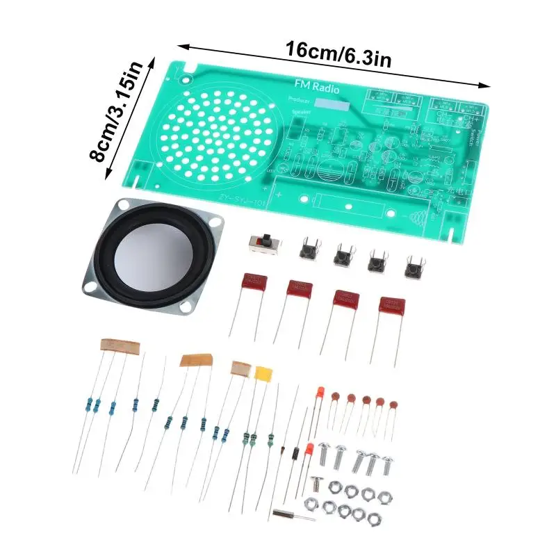 FM 라디오 DIY 전자 키트 65-108MHz DIY 납땜 프로젝트 연습용 조립 세트용 조정 가능한 주파수