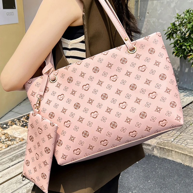 

Large Capacity Shoulder Bag Two Piece Set Women's Bag European Style Tote Bag