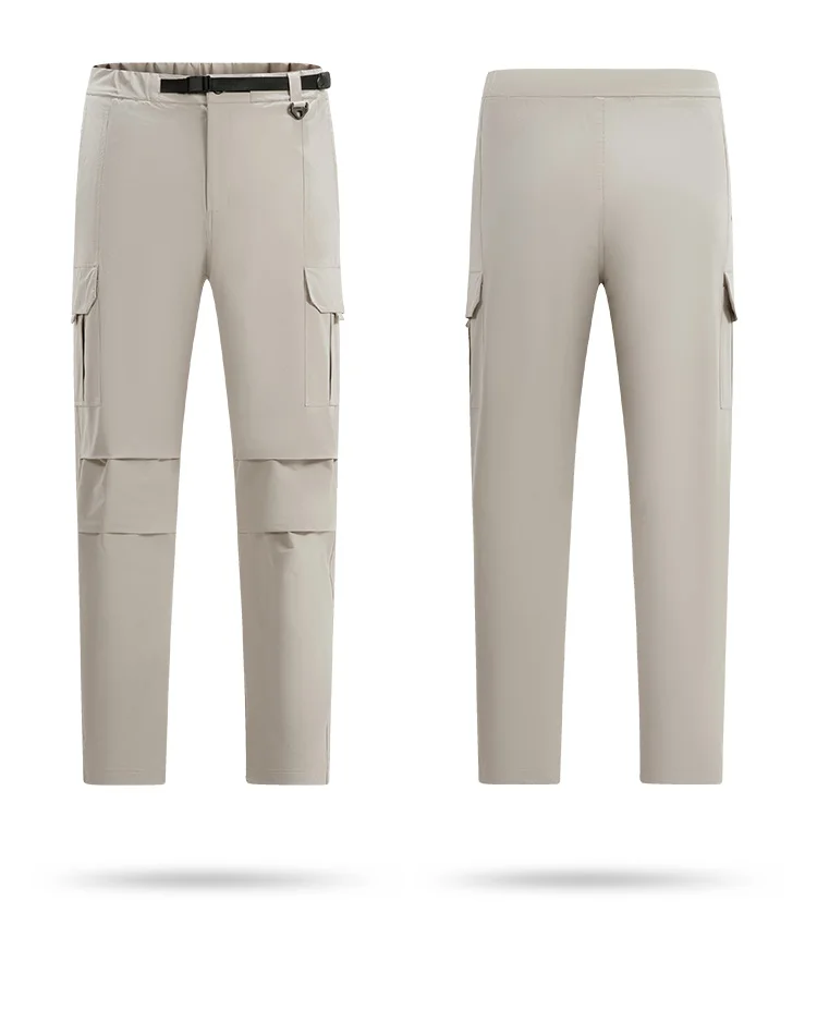 Men's Outdoor Pants with Big Pockets Elastic Quick Drying Pants Light Thin Summer Elastic Breathable Quick Casual Pants