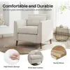 Mid Century Modern Accent Chair Chenille Upholstered Armchair Ergonomic Living Room Side Chair with Wooden Legs Durable Comfort 4