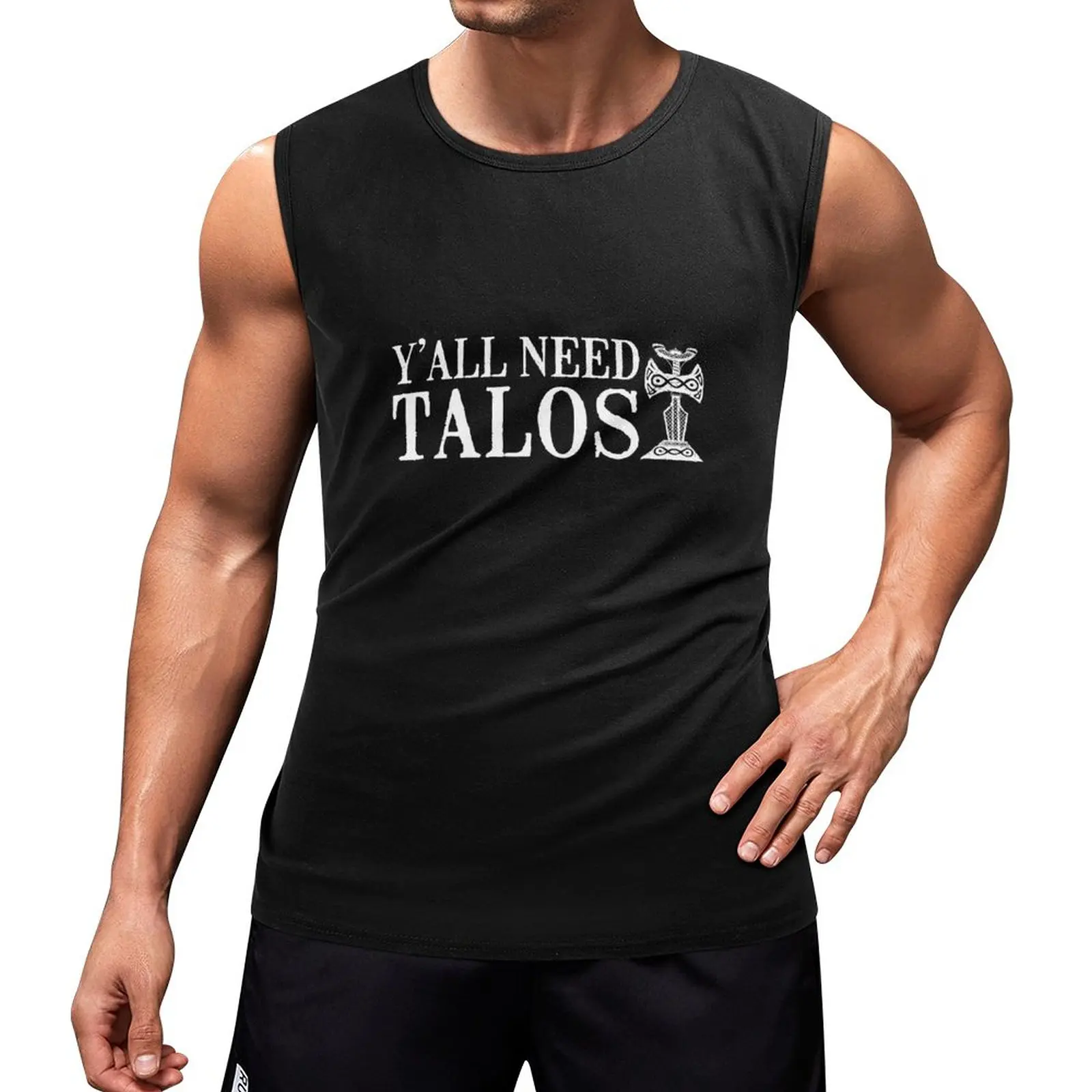 

New Y'all Need Talos Tank Top Muscle fit sleeveless shirt man gym Japanese t-shirt