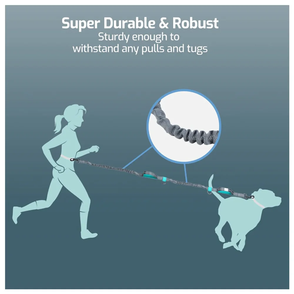 Separable Movement Running Outdoor Hands Free Dog Leash Handle Reflective Waist Leash For Dog Walking Elasticity Pet Dogs Leash