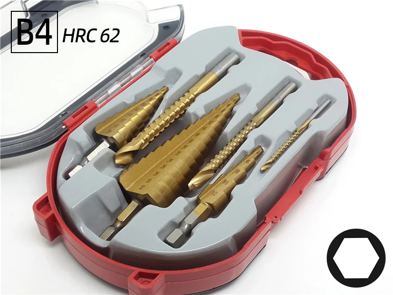 Titanium Step Drill Bit & Saw Set for Wood and Metal Cutting