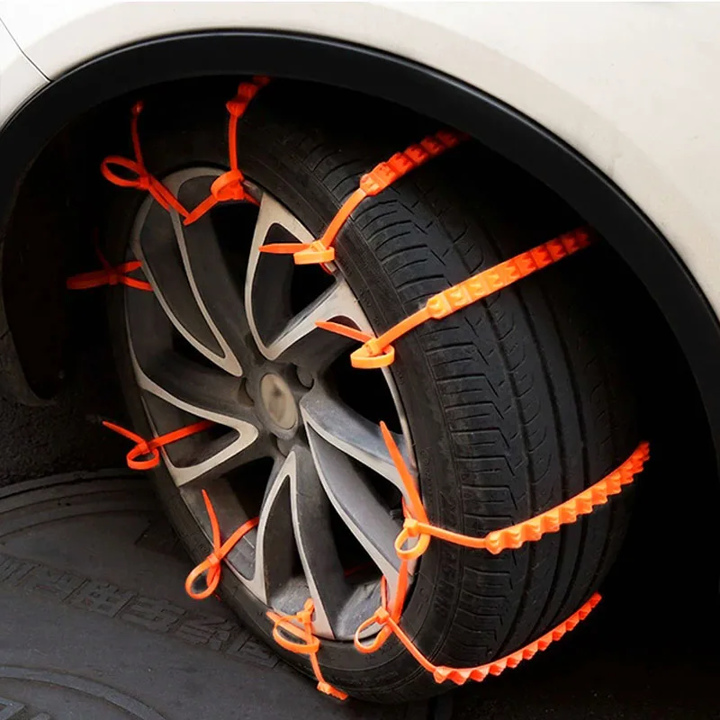 10pcs Large Car Tyre Snow Chains Anti-skid Winter Outdoor Car Tire Wheel Chain Emergency Double Grooves Anti Slip Accessorie