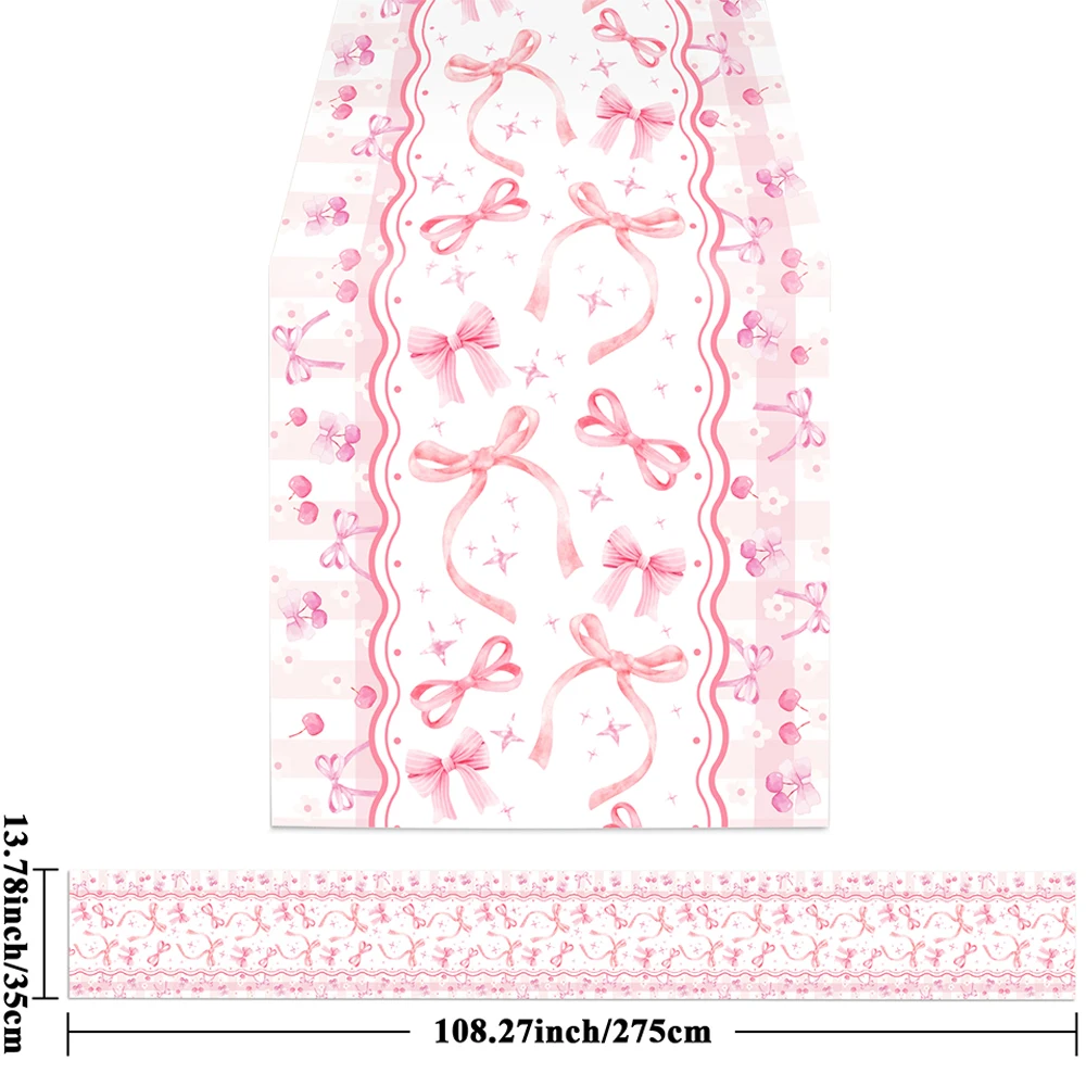 Pink Bow Birthday Party Tableware Set - Plates, Cups, and Napkins