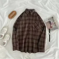 Autumn/Winter Retro Long Sleeve Plaid Shirt Korean Fashion Versatile Autumn Plaid Shirt Loose Versatile Top - Image 3