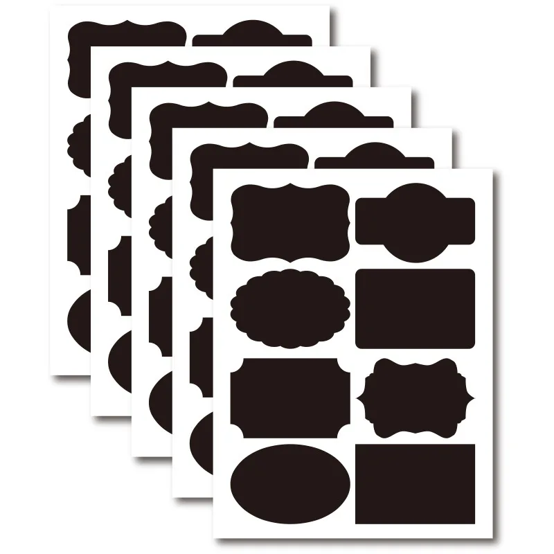 Description Picture 3 of itemErasable Chalkboard Labels Spice Sticker Craft Household Kitchen Organizer Labels Black Board Sticker With Pen