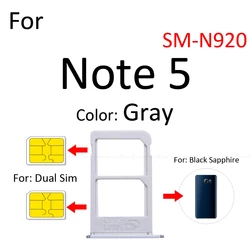 Sim Card Tray Slot Reader Adapter for Micro SD Card Holder Connector (Note 5 Dual Gray)