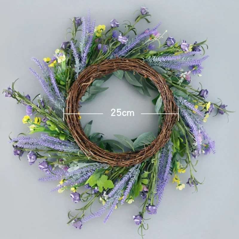 

Artificial Wildflower Flower Wreath 45cm Door Wreath with Green Leaf Wreath Christmas Festival Wreath for Front Door Wedding