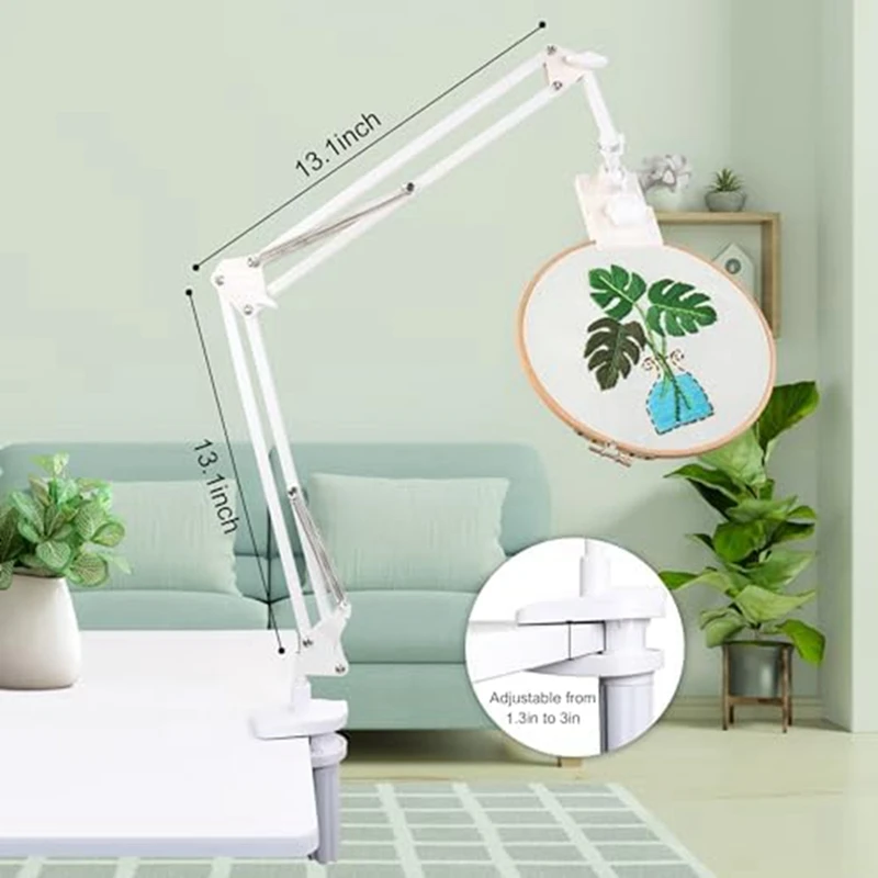Adjustable Embroidery Hoop Stand-Folding Embroidery, 360 Degree Rotating Crossstitch Stand For Needle Point Projects A Durable