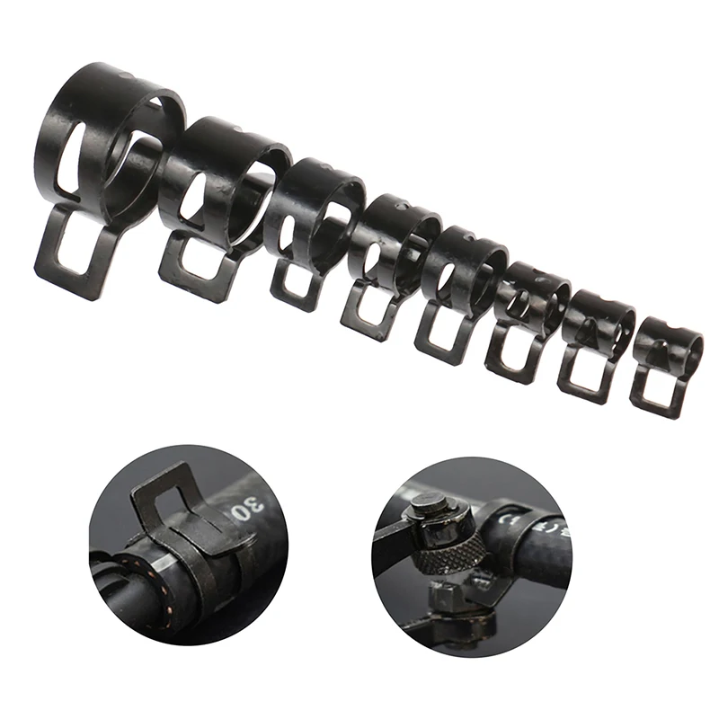 

10Pcs Hose Clamps Fuel Hose Line Water Pipe Clamp Hoops Air Tube Fastener Spring Clips Diameter