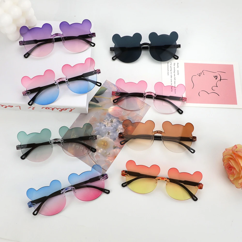 Children Cute Bear Shape Gradient Sunglasses Fashion Outdoor UV400 Sunglasses Baby Girls Sun Protection Glasses Kid Sun Glasses children sunglasses,kids sunglasses,fashion sunglasses