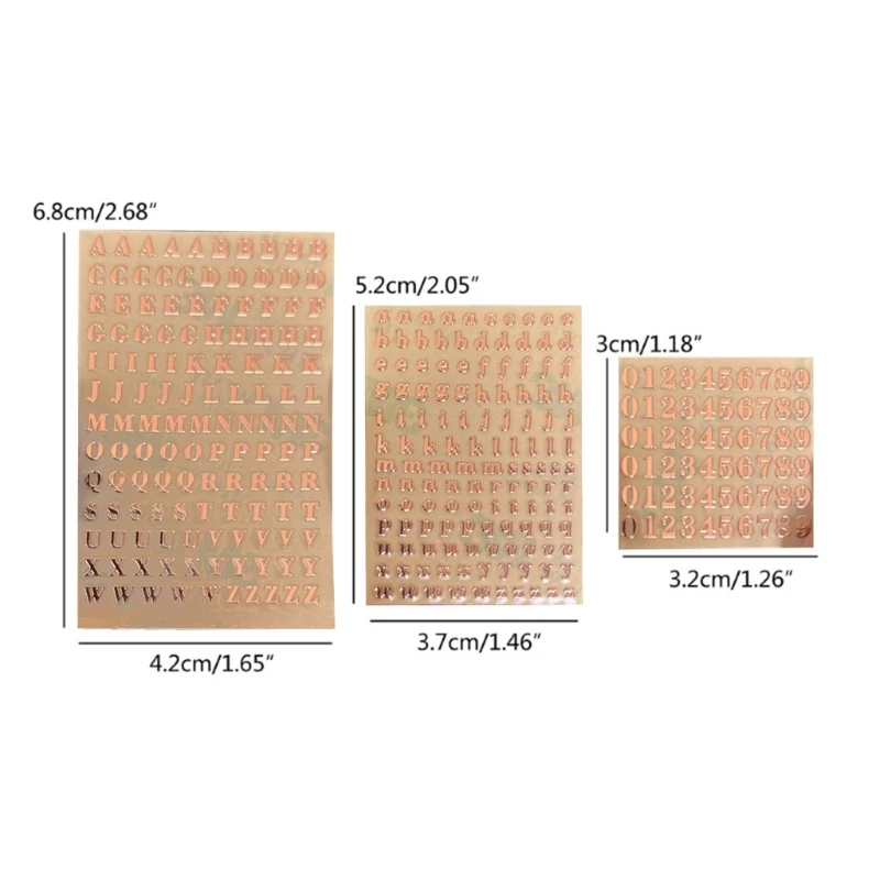 5 Sheets Letter Sticker Alphabet Sticker Self Adhesive Copper Letter Stickers