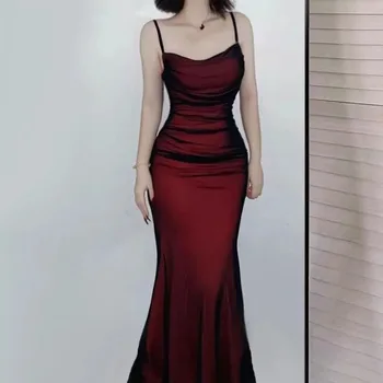 Elegant Women's Party Maxi Dresses Sexy Skinny Backless Spaghetti Strap Dress Female Summer Birthday Evening Club Long Dress 1