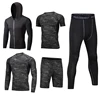 Men's Workout Clothes Athletic Shorts Shirt Set 5 in1 for Basketball Football Exercise Training Running Gym Compression Suits 6
