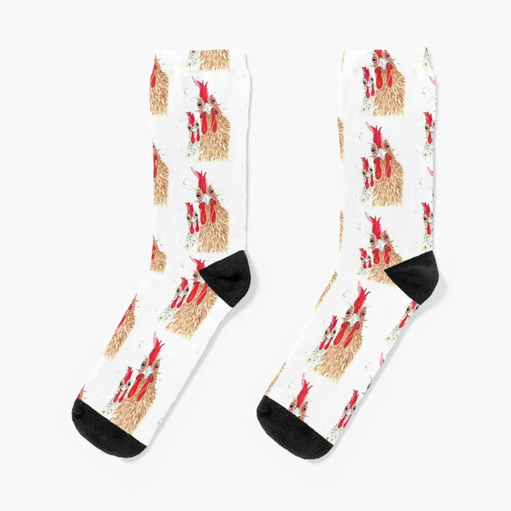 Watercolor Chicken Art Socks Sport Socks Sports Socks Man