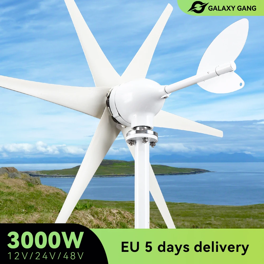 1360W Wind Turbine Generator Kit With 24V 3000W Peak 6000W Power Inverter 8pcs 120w Mono Solar Panel Hybrid Charge Controller Hybrid System For Camping Home Farm Cabin