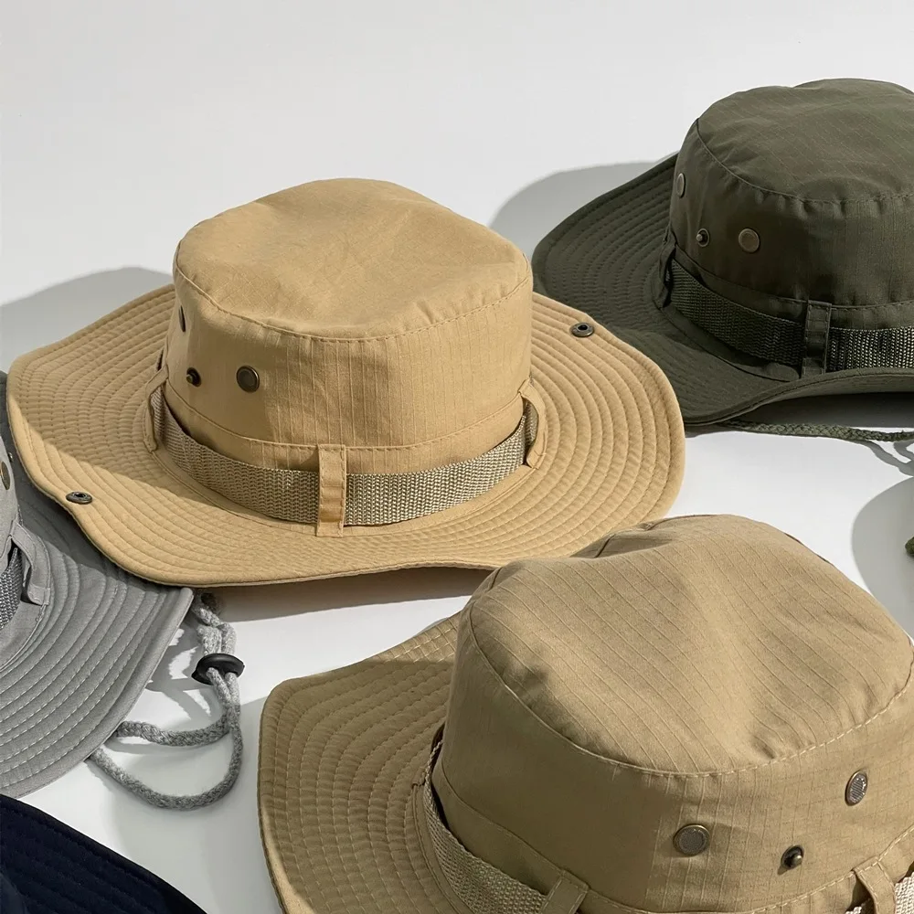 

Waterproof Bucket Hat Summer Men Women Boonie Hat Outdoor UV Protection Wide Brim Panama Safari Hunting Hiking Fishing Sun Hat