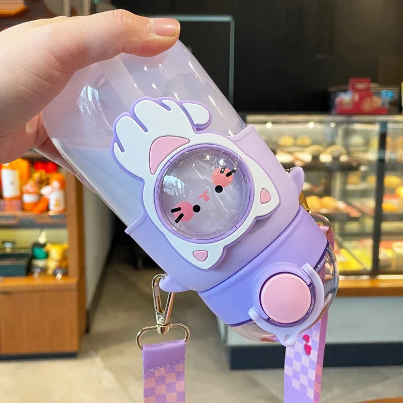 700ml Kids Water Bottle for School Boys Girl Cup With Straw BPA Free Cute Cartoon Leakproof Mug Portable Travel Drinking Tumbler