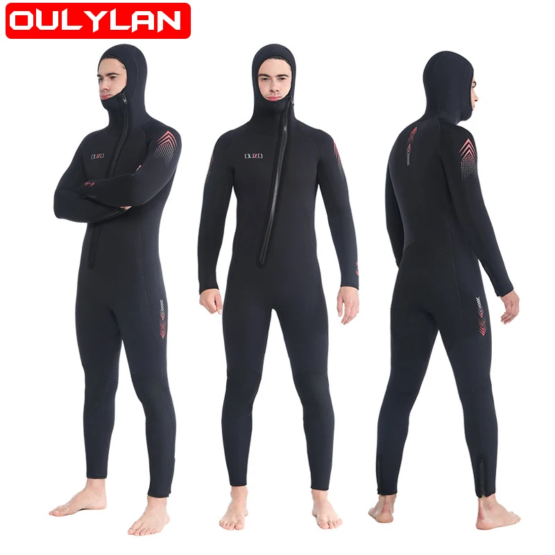 

Oulylan 7MM Neoprene Wetsuit Keep Warm Full Body Snorkeling Hooded Scuba Surfing UnderWater Hunting Spearfishing Diving Suit