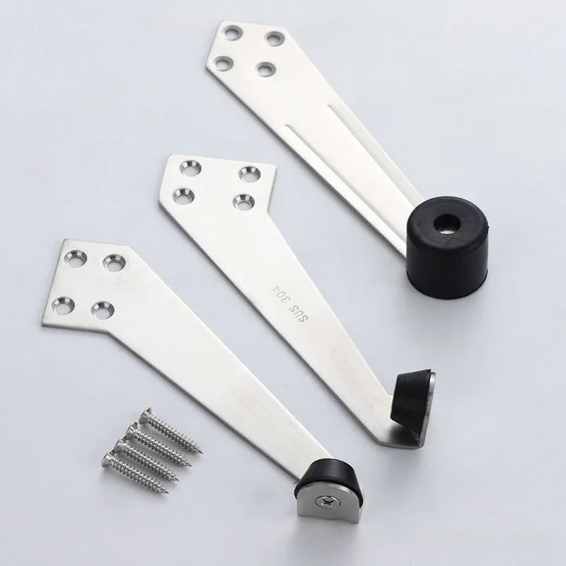 Wooden Door 304 Stainless Steel Rubber Silent er Door Stop Left and Right Anti-collision Stop 90 Degree Limiter