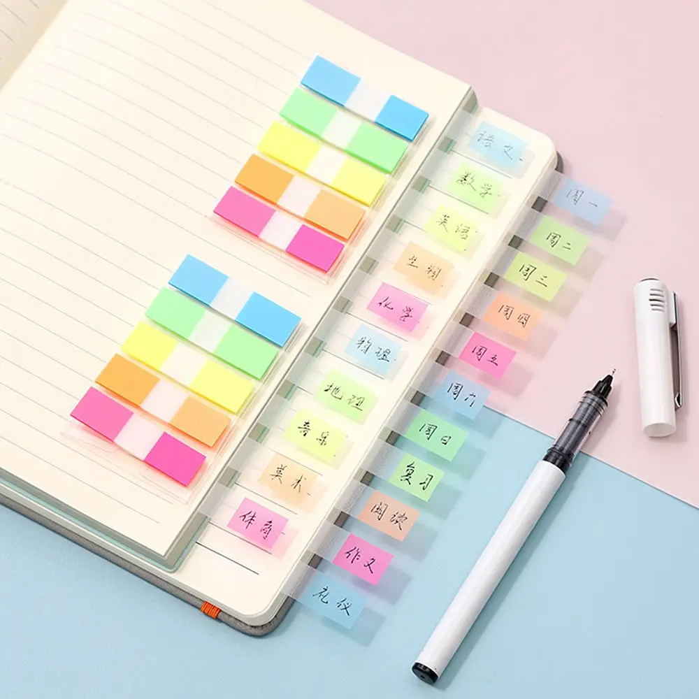 100Sheets/Pack Fluorescence Sticky Note Self-Stick Page Markers Notes Index Planner Stationery School Supplies Paper Stickers