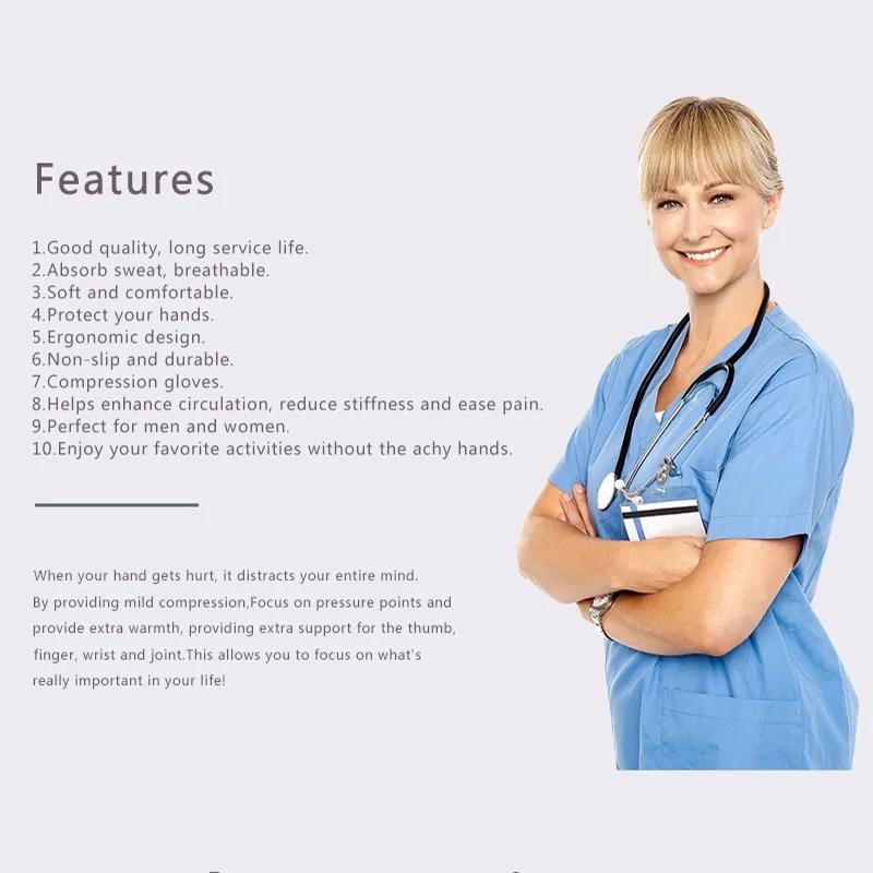 Compression Gloves Compression Arthritis Gloves Cotton Joint Pain Relief Wrist Support Hand Brace Women Men Therapy Wristband