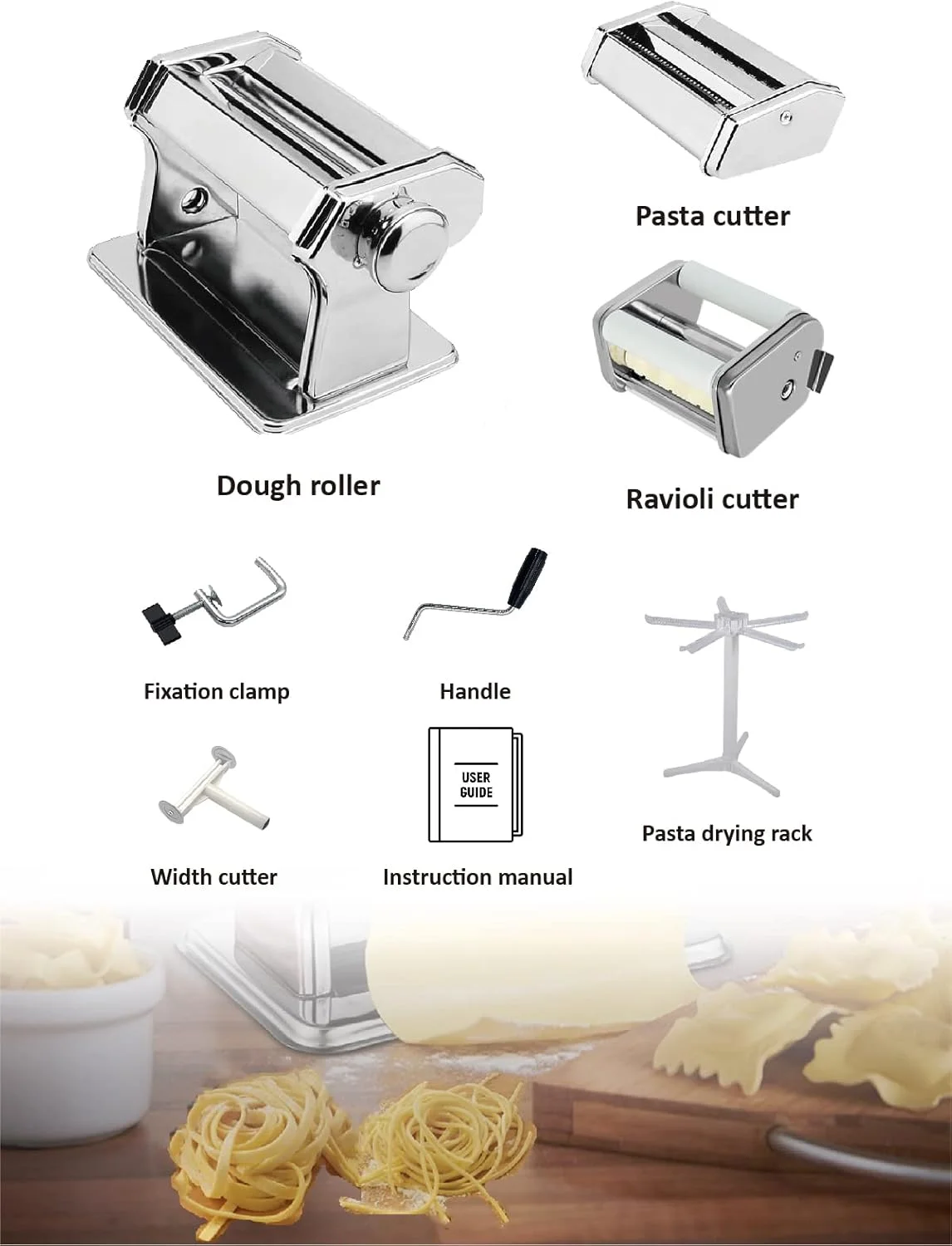 Pasta Maker Set Ravioli Attachment Drying Rack